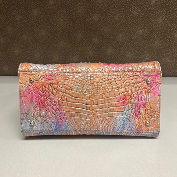 SOLD🔥🔥🔥Brahmin Caroline Croc-Embossed Leather Multicolor Satchel Shoulder Bag - Picture 12 of 15